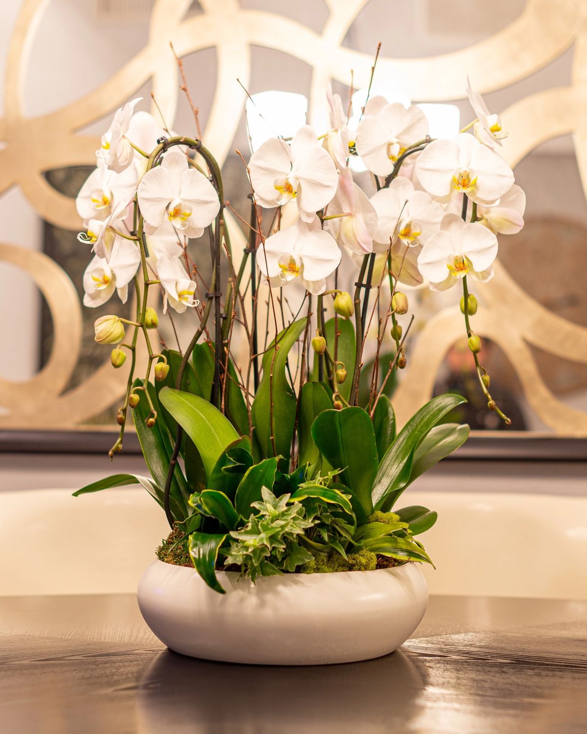 Classic White Orchid Centerpiece - Image 3